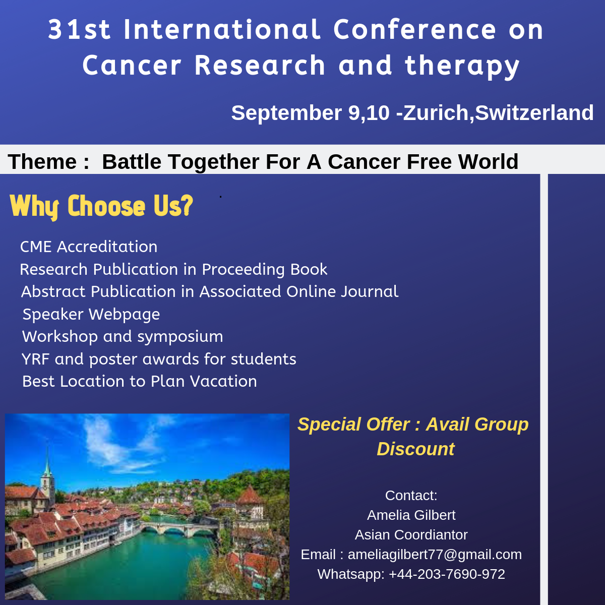 31st International Conference on Cancer Research and Therapy